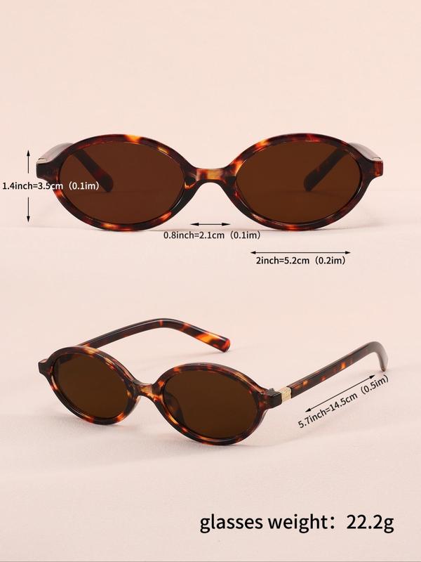 Vintage Oval Frame Sunglasses, Trendy Casual Sunglasses for Women & Men, Fashion Accessories for Everyday Use and Outdoor Activities