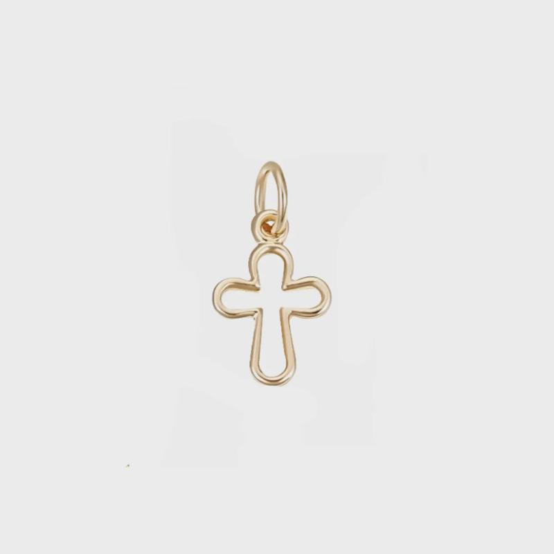 Tiny Open Cross Charm