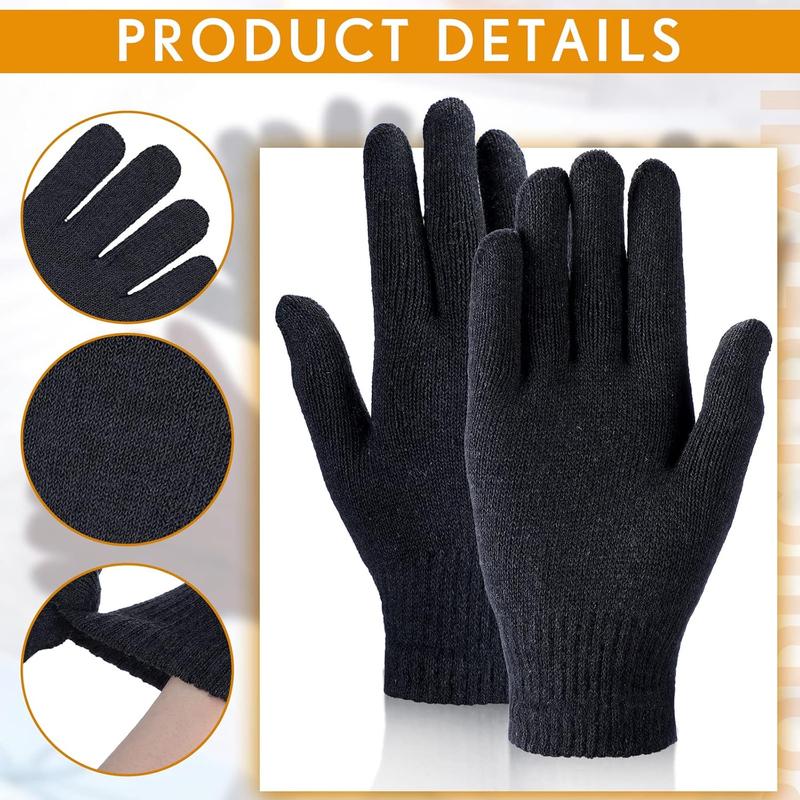 48 Pairs Knit Winter Gloves Bulk Women Colored Knit Gloves Adult Warm Soft Gloves Pack for Women Adult Outdoor Travel