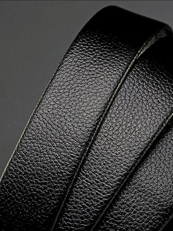 Men's Business Watch Design PU Leather Belt, Fashion Classic Belt for Daily Decor, Trendy All-match & Exquisite Accessories for Birthday Gift