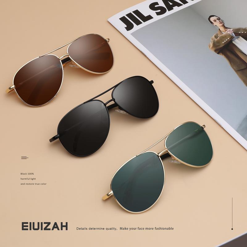 Eiuizah Polarized Aviator Sunglasses for Men Women, Classic SunGlasses for Driving, Fishing, with UV Protection