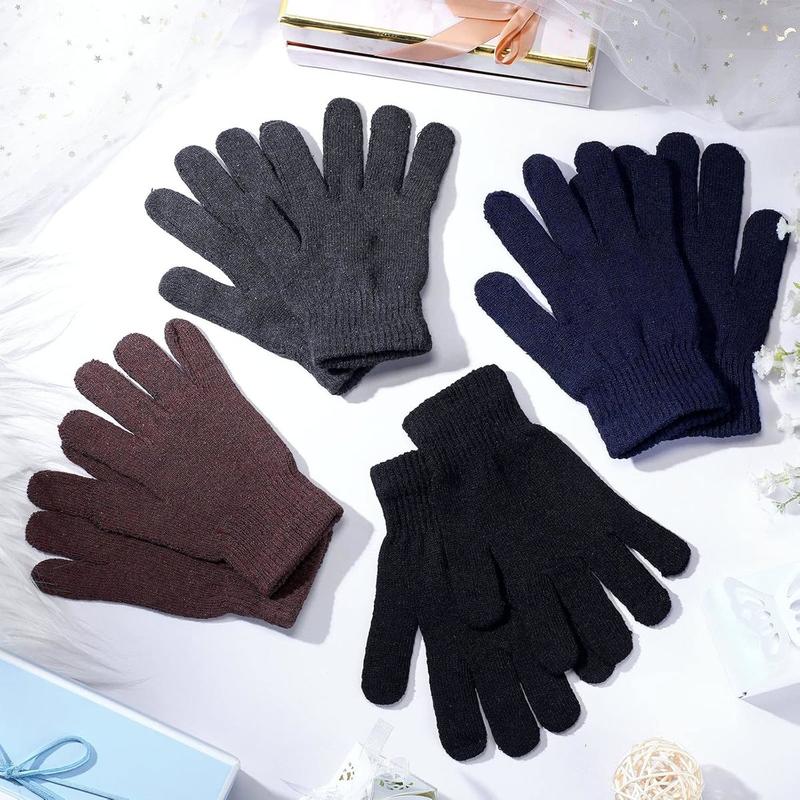 48 Pairs Knit Winter Gloves Bulk Women Colored Knit Gloves Adult Warm Soft Gloves Pack for Women Adult Outdoor Travel