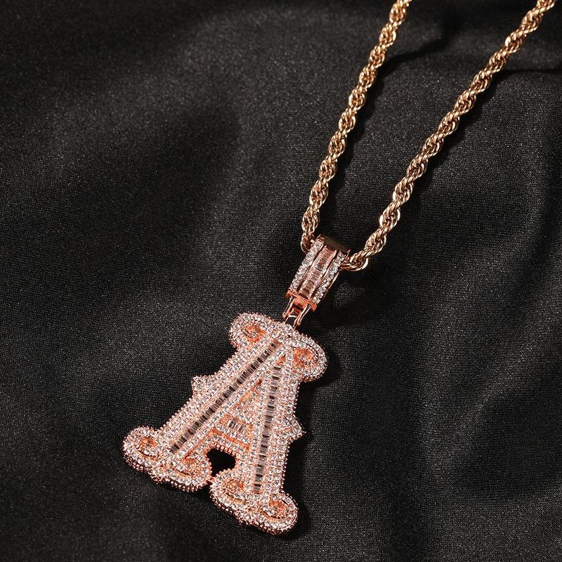 K&Y Valentine Mens Ladies Couple Pendant Hip Hop Alphabet A B C D Gift Boyfriend Girlfriend  Gift