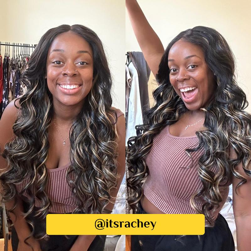 TESLAL  Balayage Wear It and Go Glueless Wig Pre Cut HD Lace 6X6X1 Lace Wig  180% Density Body Wave