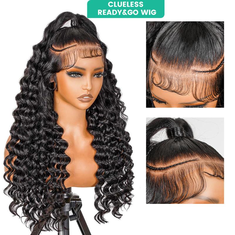 [Stylist Wig] Deep Wave 13x6 Pre Cut Lace Frontal Wig Ready To Go Trendy Fashion Appearance Lace Front Human Hair Wig