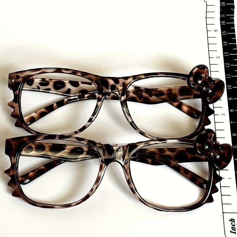 1pc Leopard Print Fashion Large Rim Eyeglass Frame, Y2K Retro Style Cartoon Oval Glasses, Cute Mosaic Brown Cosplay Decorative High-End Women'S Glasses Accessories Gift for Daily Use