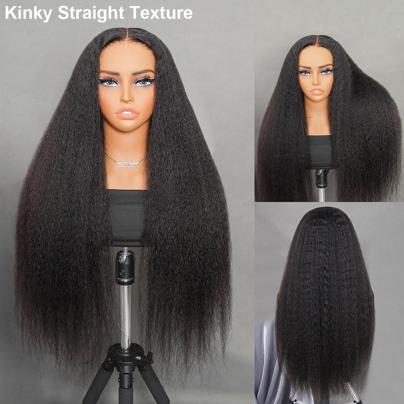 Kinky Straight  Yaki Straight 6*4 Wear Go Glueless Pre Plucked Pre Cut Glueless HD Lace Closure Wig Glueless Human Wig for Beginners BGMgirl