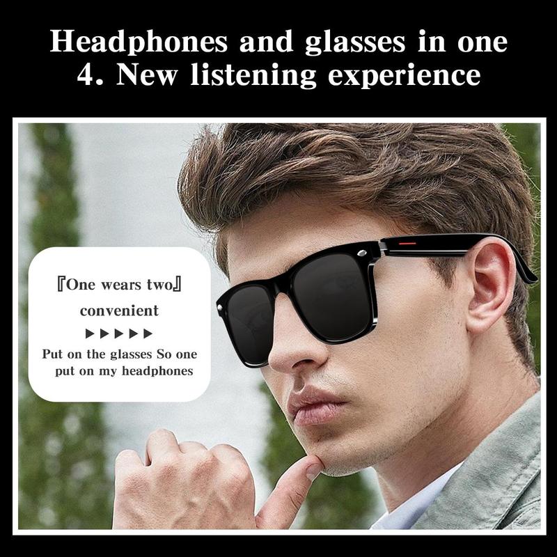 Smart Glasses, Wireless Audio Sunglasses Built-in Microphone & Speakers, Smart Glasses with AI Voice Assistance for Office, Outdoor, Sports, Driving, Spy Camera Glasses, Eye Glasses Camera, Eye Glasses Camera