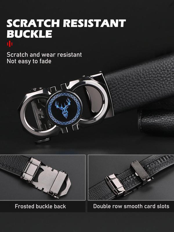 Men's Business Casual Deer Head Pattern Buckle Belt, Trendy Minimalist Belt for Men, Fashionable All-match Clothes Accessories for Daily Life