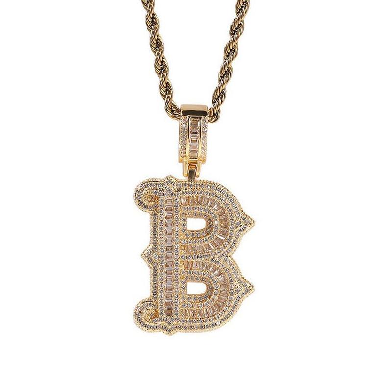 K&Y Valentine Mens Ladies Couple Pendant Hip Hop Alphabet A B C D Gift Boyfriend Girlfriend  Gift