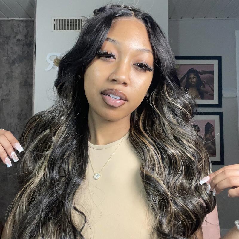 TESLAL  Balayage Wear It and Go Glueless Wig Pre Cut HD Lace 6X6X1 Lace Wig  180% Density Body Wave