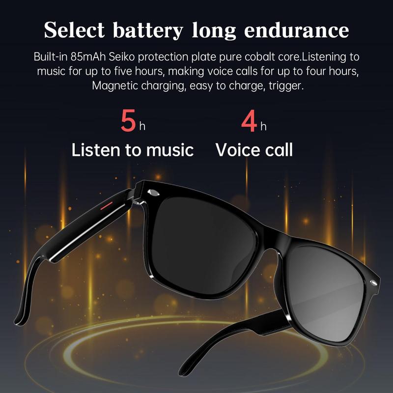 Smart Glasses, Wireless Audio Sunglasses Built-in Microphone & Speakers, Smart Glasses with AI Voice Assistance for Office, Outdoor, Sports, Driving, Spy Camera Glasses, Eye Glasses Camera, Eye Glasses Camera