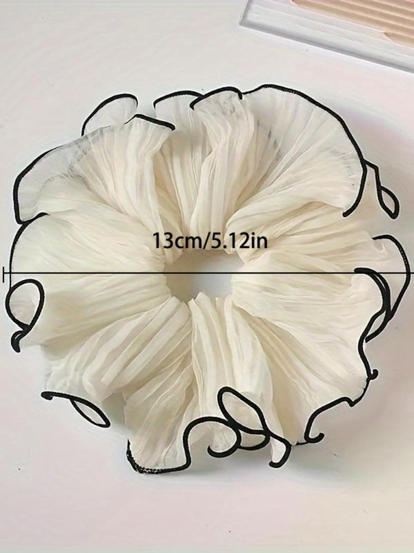 Contrast Binding Ruched Design Hair Tie, High Stretch Scrunchie, Fashion Hair Accessories for Women & Girls, Minimalist Headwear Suitable for Thick Hair