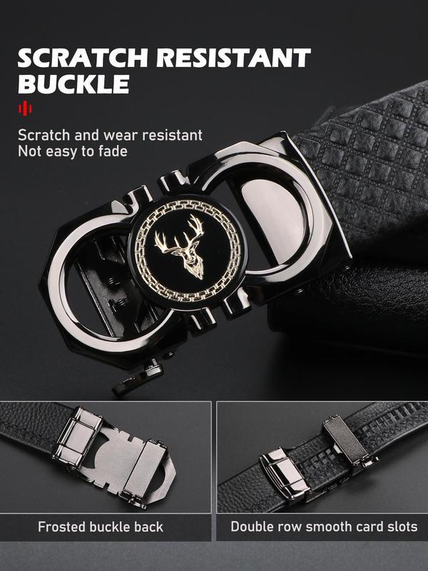 Men's Business Casual Deer Head Pattern Buckle Belt, Trendy Minimalist Belt for Men, Fashionable All-match Clothes Accessories for Daily Life