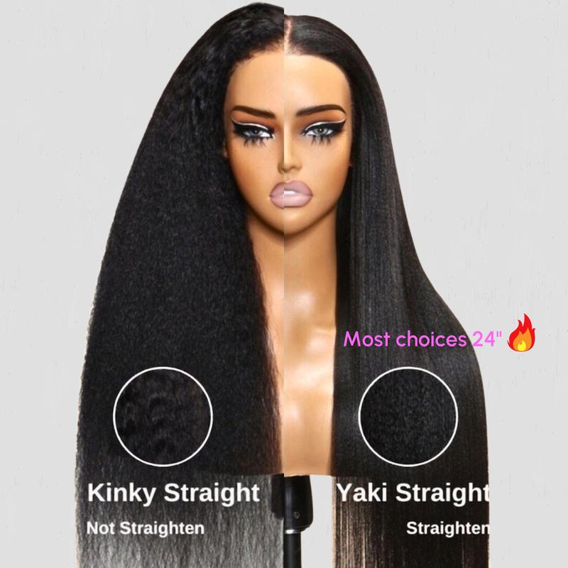 UNice Upgrade EasiContour V Part Glueless Yaki Kinky Straight Wig Beginner Friendly 100% Human Hair