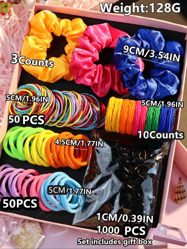 Women's Fashionable Ponytail Holders, 1 Box Casual Multicolor Scrunchies & Disposable Hair Ties, Versatile Hair Accessories As Gift for Women & Girls for Hairstyle Ideas