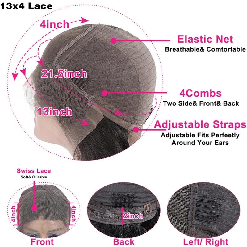 Bling Hair Body Wave 13x4 Transparent Lace Front Wigs Human Hair 180% Density 13x6 HD Lace Frontal Wigs Brazilian Natural Color For Black Women