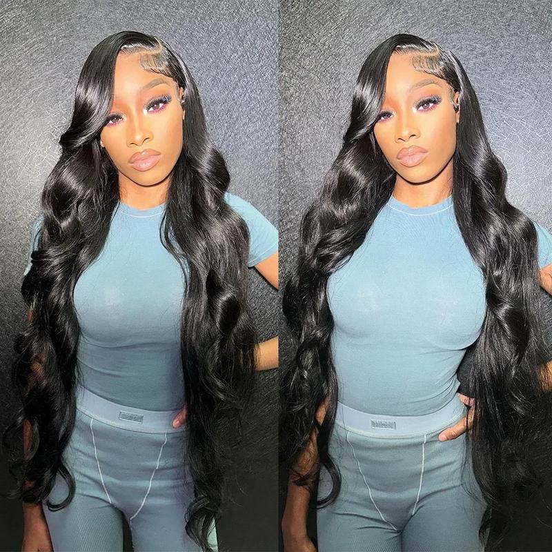 Bling Hair Body Wave 13x4 Transparent Lace Front Wigs Human Hair 180% Density 13x6 HD Lace Frontal Wigs Brazilian Natural Color For Black Women