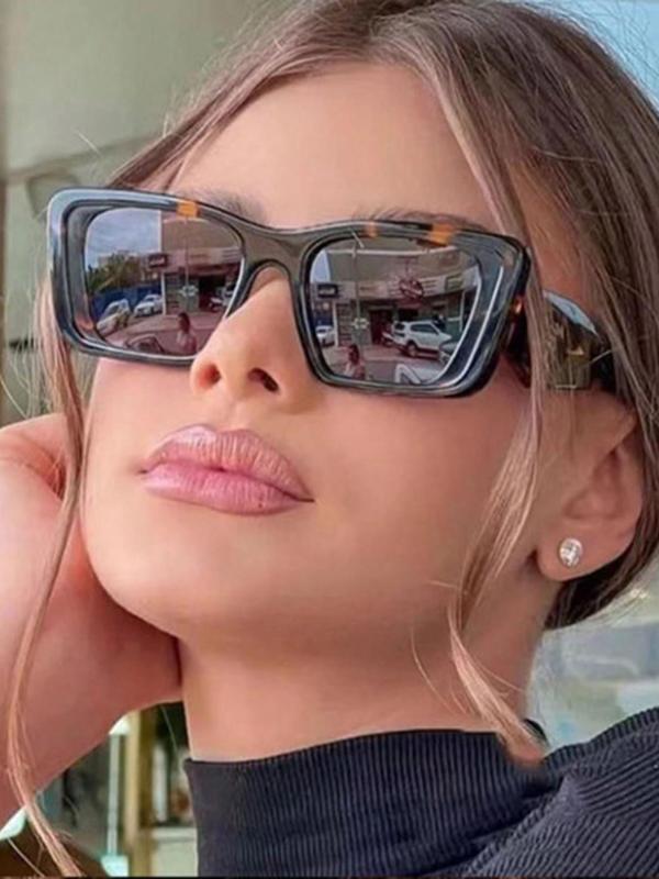 Vintage Cat Eye Frame Sunglasses, Trendy Boho Style Sunglasses for Everyday Use, Fashion Accessories for Outdoor Activities