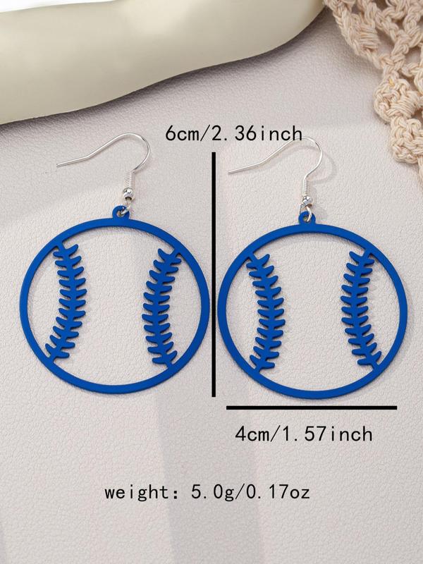 Hollow Out Baseball Design Dangle Earrings, Fashionable Jewelry for Women, Trendy All-match Jewelry for Beach, Party, Daily Clothing Decor, Exquisite Jewelry for Birthday Gift