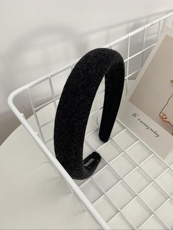 Simple Plain Wide Band Sponge Headband, 5pcs Vintage Non-slip Hair Accessories for Women & Girls, Daily Casual Versatile Hair Accessories for Daily Use