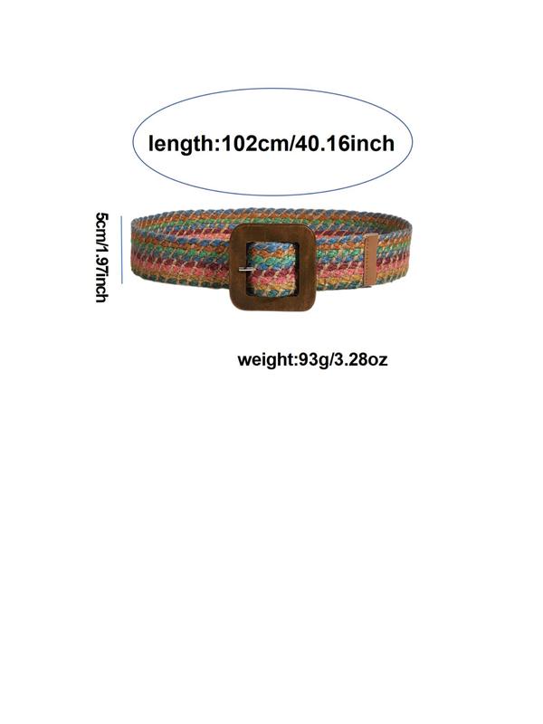 Women's Boho Style Colorful Braided Belt, Vintage Trendy Waistband, Fashionable Clothes Accessories for Daily & Party Outfits