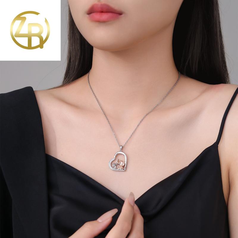 Women's Cute Elephant Heart Necklace | Trendy Couple & Parent-Child Design | Perfect Gift for Girlfriend, Daughter,Loved One & Mother for BirthdaysF05