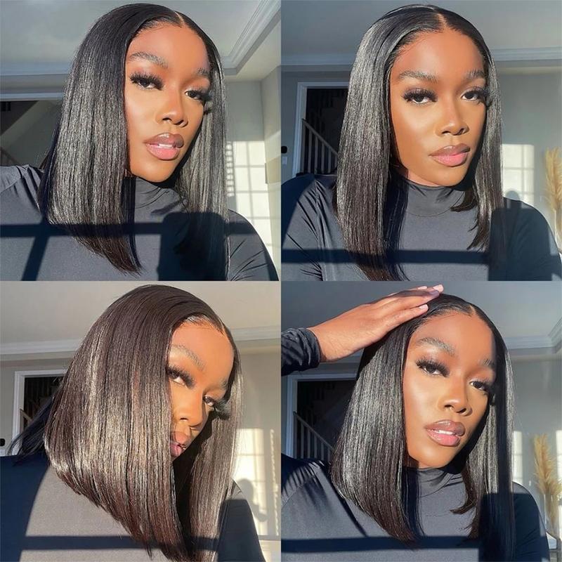 SuperNova Silky Straight Ready Go Glueless Bob Wigs Pre Cut 7*4 Lace Closure Wigs