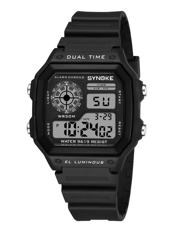 Men's Sporty Digital Watch with Luminous Dial & Alarm Mode for Gift, Fashion Casual Watch with with Date Display & Stopwatch Timing, Trendy Analog-digital Wristwatch As Gift Without Box