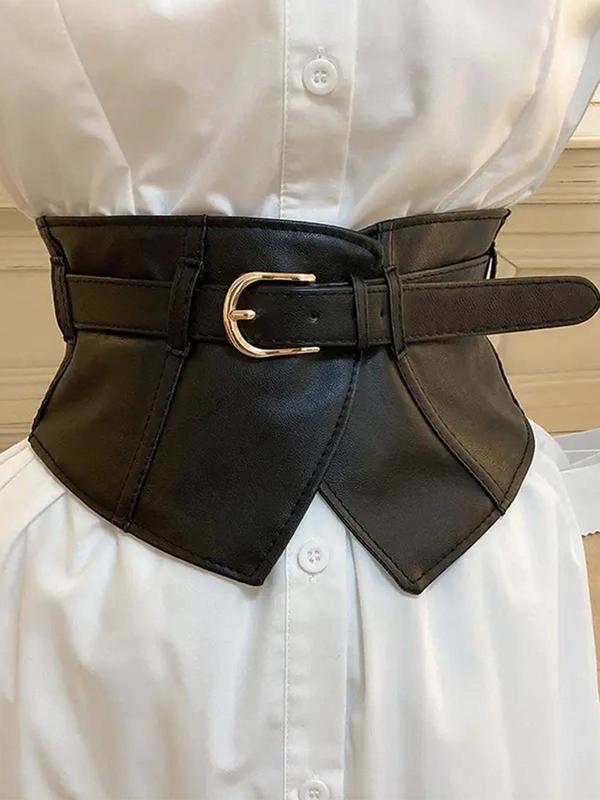 Women's Fashion Patchwork Pu Leather Belt, Elegant Classic Buckle Belt for Party, Daily Streetwear Clothing Decor, Trendy All-match & Exquisite Belt for Gift