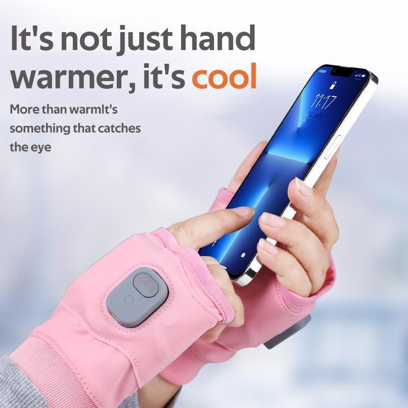 Portable Heating Gloves, 1 Pair Rechargeable Hand Warmer with Digital Display, Heated Gloves with 3 Temperature Modes for Home Office Use, Christmas Gift