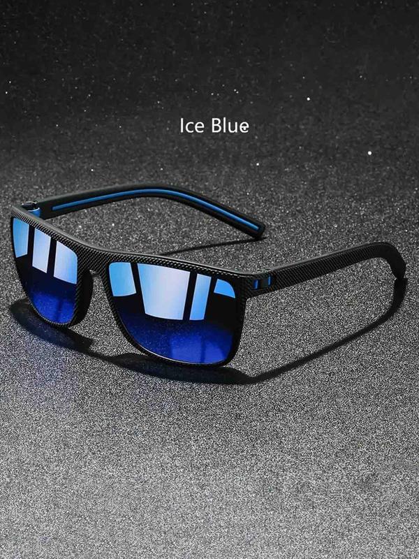 Unisex Simple Style Square Frame Sunglasses, Trendy Casual Sunglasses for Everyday Use, Fashion Accessories for Outdoor Activities