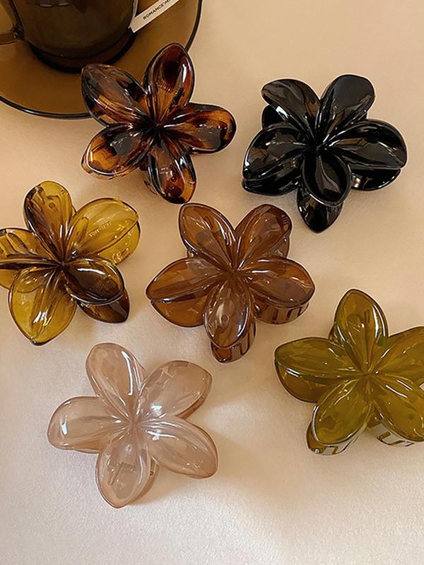 Vintage Flower Design Hair Claws, Elegant Hair Accessories for Women & Girls, Minimalist Headwear Suitable for Thick Hair