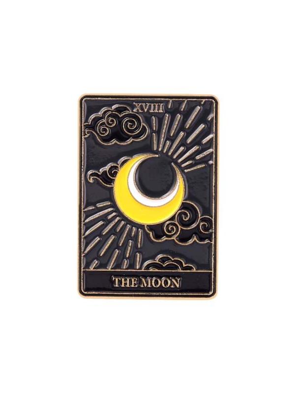 Moon Theme Pin Brooch, Pin Suitable for Backpacks, Jeans, Scarves, Hats Decoration Fixed Buckle, Casual Alloy Jewelry for Men & Women