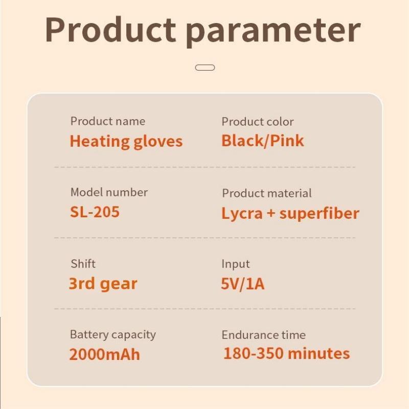 Portable Heating Gloves, 1 Pair Rechargeable Hand Warmer with Digital Display, Heated Gloves with 3 Temperature Modes for Home Office Use, Christmas Gift