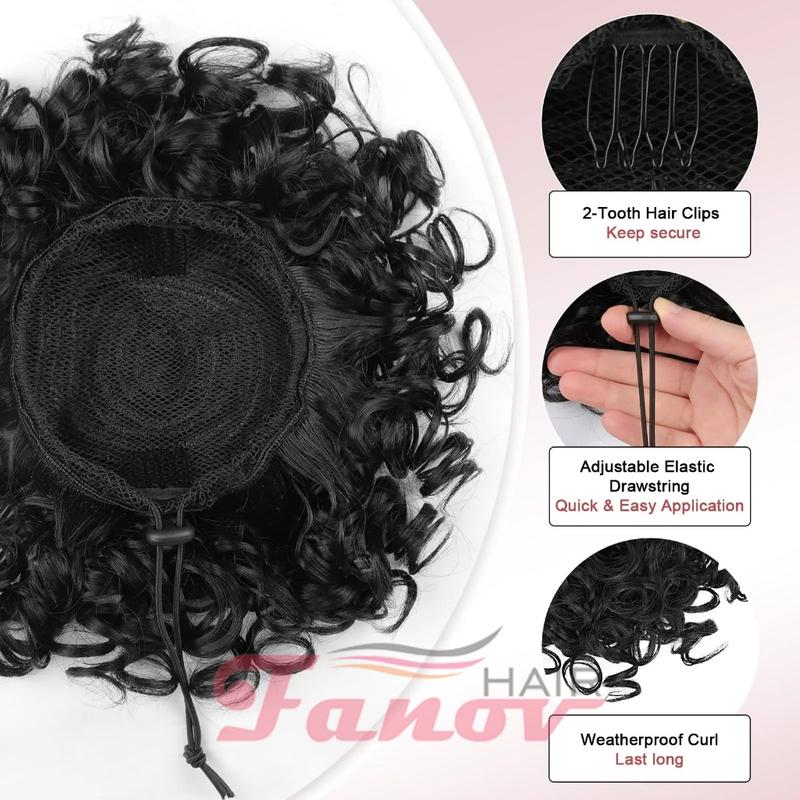 Lynk&Beauty Hair Large Puff Messy Hair Bun Elastic Drawstring Loose Wave Curly Ponytail Extension Synthetic Hair Chignon for Women Daily Use