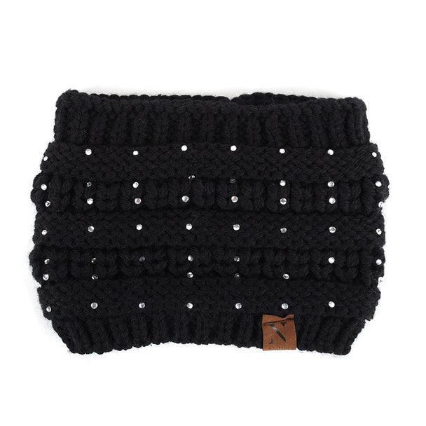 Women's Winter Headband - Knit Rhinestone Winter Headband Ear Warmer