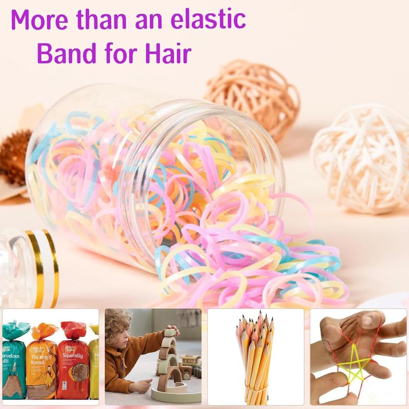 2000  Soft Elastic Mini Hair Ties, Ponytail Hair Accessories with Topsy Tail Tools for Girls (Colors)