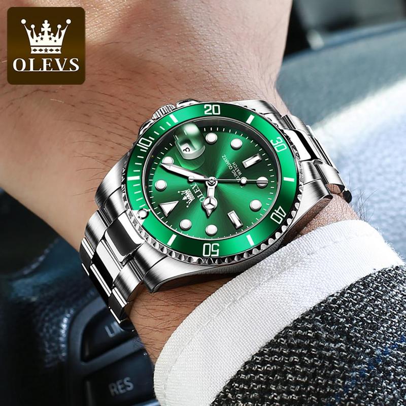 OLEVS High Quality Original Watch Men Stainless Steel New Trend Mens Watch Calendar Luminous Luxury Quartz Men's Wrist Watches