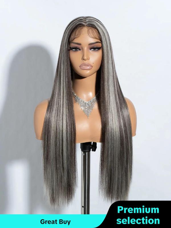 31 Inch Silky Straight Lace Front Synthetic Wigs, Gorgeous Fashion Lace Wig, Heat Resistant Fiber Pre Plucked Hairline with Baby Hair  Beginners Glueless Wig for Women Summer Daily Party