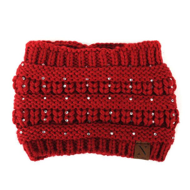 Women's Winter Headband - Knit Rhinestone Winter Headband Ear Warmer