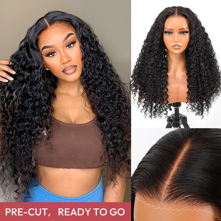 West Kiss Ready Go Glueless Wig Deep Wave 7x4 Closure Wig Human Hair Pre Cut Lace 7x5 Closure Wig Pre Bleached PrePlucked 13x4 Lace Front Wig Beginner Friendly