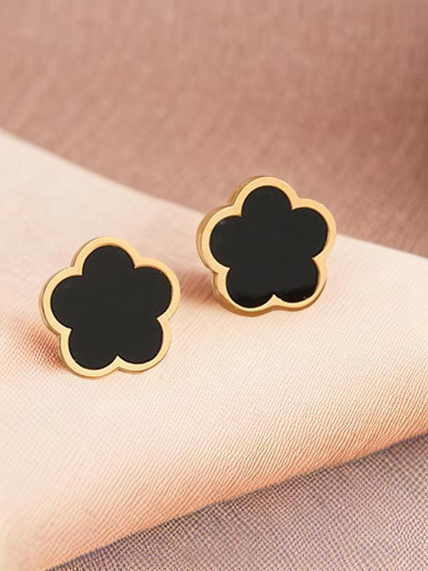 Women's Elegant Flower Design Stud Earrings, Trendy Minimalist All-match Stud Earrings, Chic Gorgeous Jewelry As Gift for Girlfriend