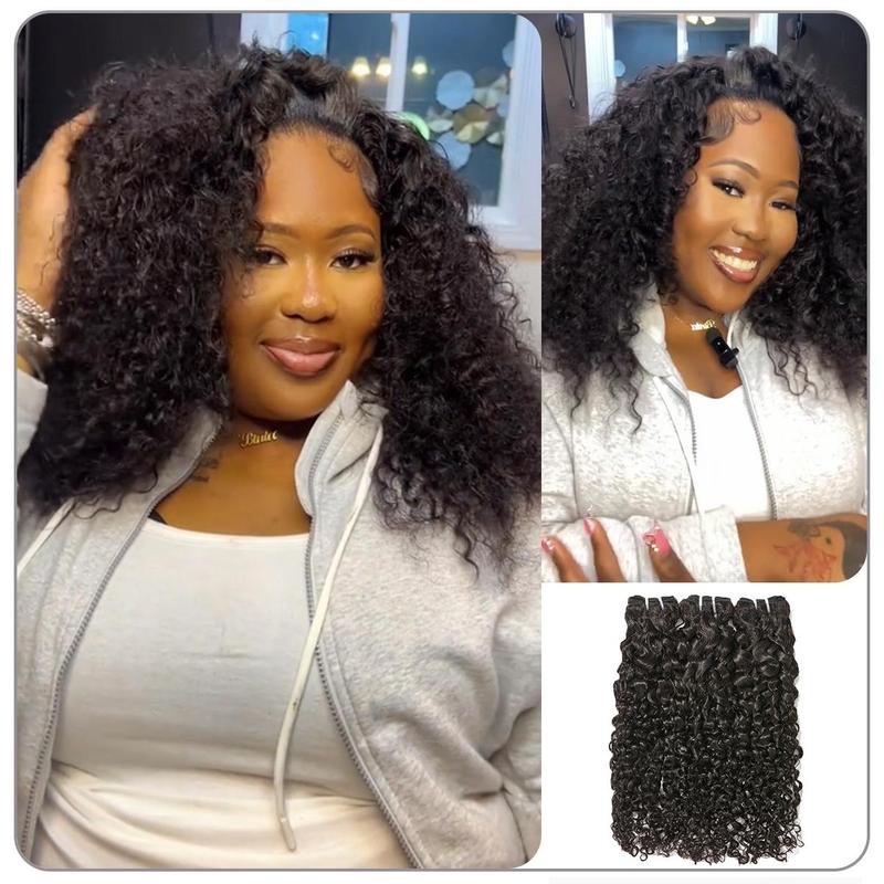 [Wequeen] Burmese Curly Viral Hair Bundles Budget Friendly 10A Grade Brazilian 100% Human Hair Weave Natural Color Quick Weave Sew in Glue in