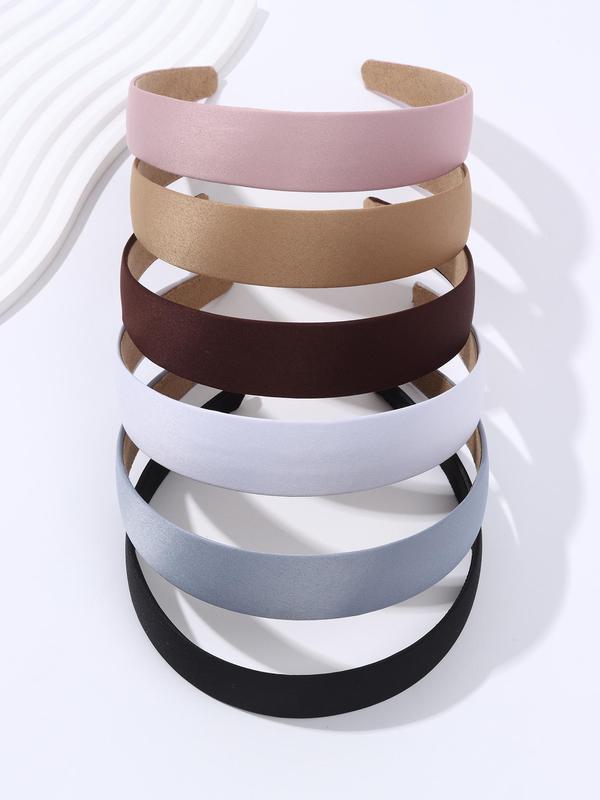 6pcs Simple Plain Color Hair Hoop, Casual Versatile Hair Accessories for Women & Girls, Basic Trend Hairwear For Daily Used