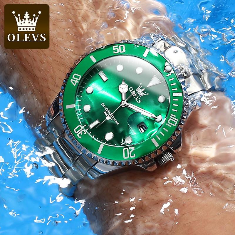 OLEVS High Quality Original Watch Men Stainless Steel New Trend Mens Watch Calendar Luminous Luxury Quartz Men's Wrist Watches