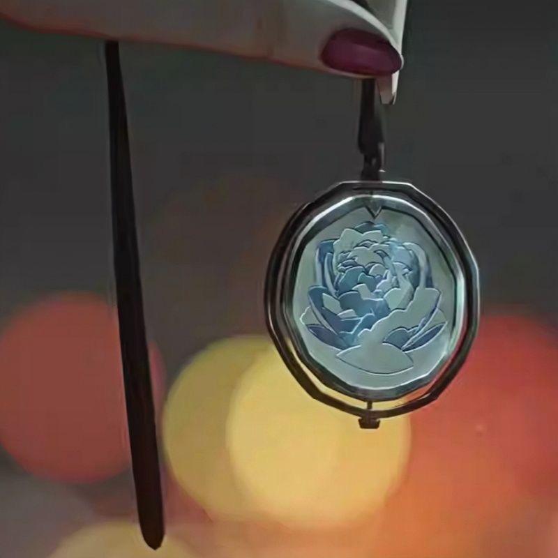 League Of Legends Arcane Season 2 Same Style Jinx Ekko Head Portrait Rotating Blue Rose Pendant Necklace Lovers Fans Gifts