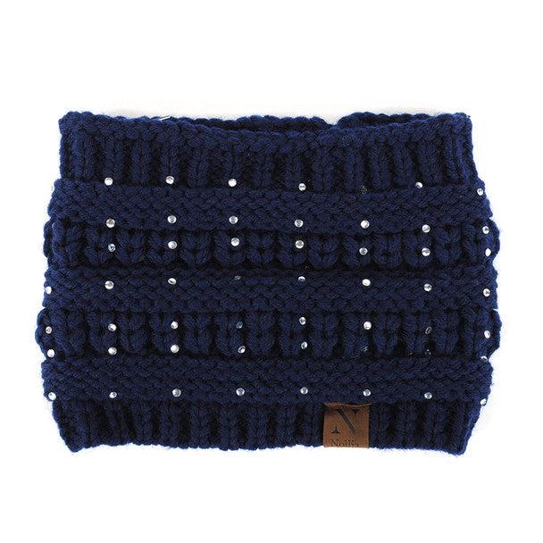 Women's Winter Headband - Knit Rhinestone Winter Headband Ear Warmer