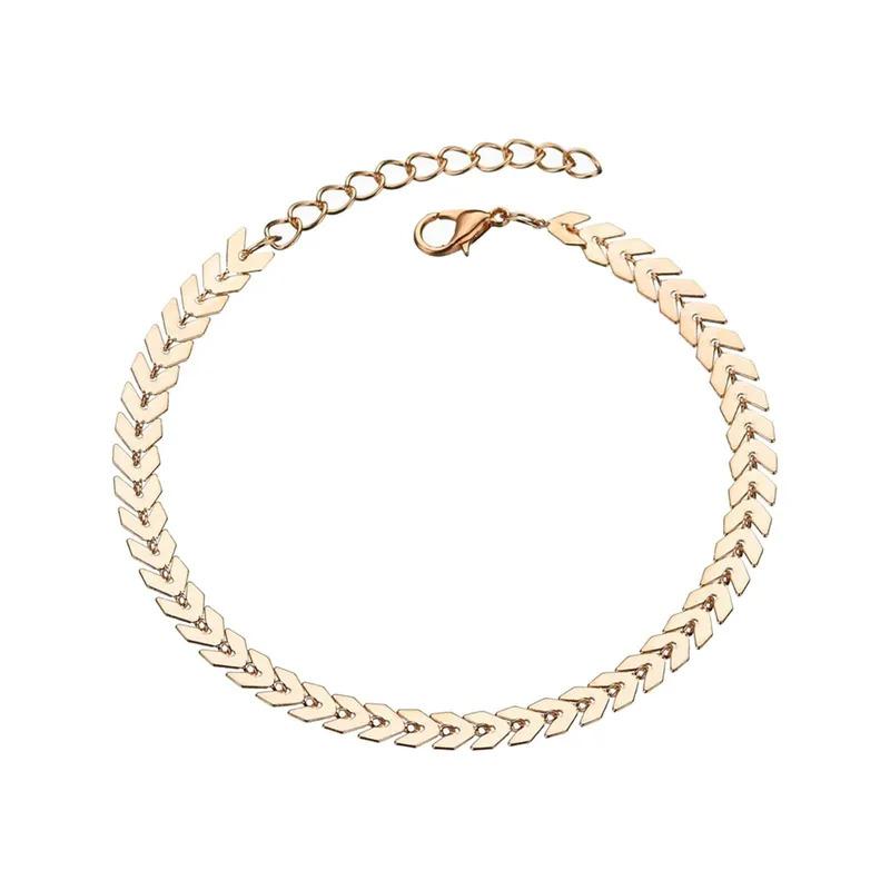 Anklets For Women Waterproof Gold Plated Layered Heart Anklet Layering Beads Boho Ankle Women's Stainless Steel Jewelry