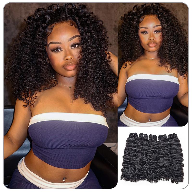 [Wequeen] Burmese Curly Viral Hair Bundles Budget Friendly 10A Grade Brazilian 100% Human Hair Weave Natural Color Quick Weave Sew in Glue in